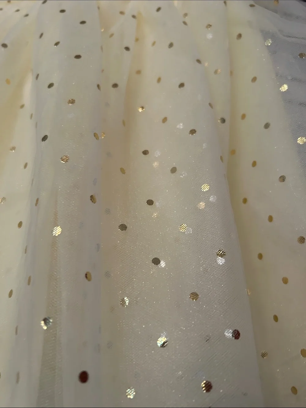 Yellow Polka Dot Tulle Party princess Dress 3T